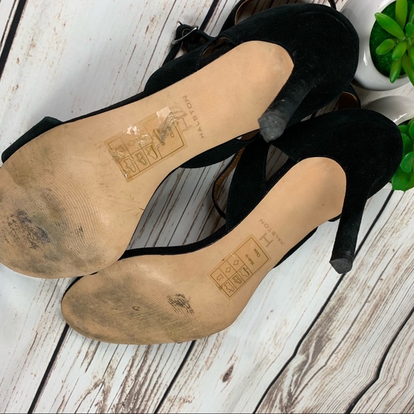 Halston H | Ainsley Suede Black Dress Sandal - Picture 6 of 8